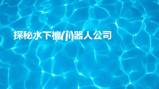 探秘水下機(jī)器人公司：未來(lái)海洋領(lǐng)域的黑科技！